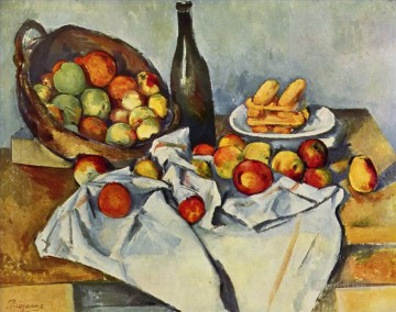 Still life Painting - Basket of Apples Paul Cezanne Impressionism still life